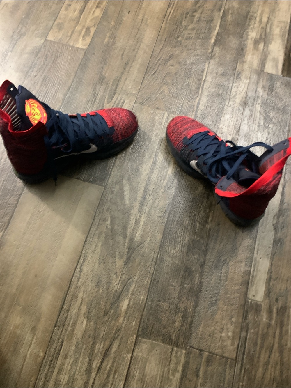 Nike Kids Red and Navy High-Top Sneakers